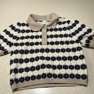 New without tags 
Cropped floral polo sweater 
XS